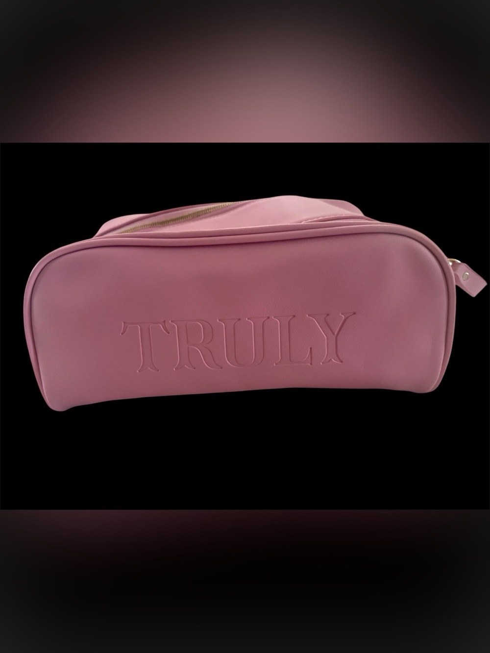 TRULY Los Angeles 
Pink Embossed Cosmetic Pouch/ travel bag